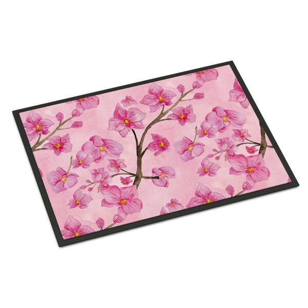 Carolines Treasures Watercolor Pink Flowers Indoor or Outdoor Mat, 18 x 27 in. BB7505MAT - main